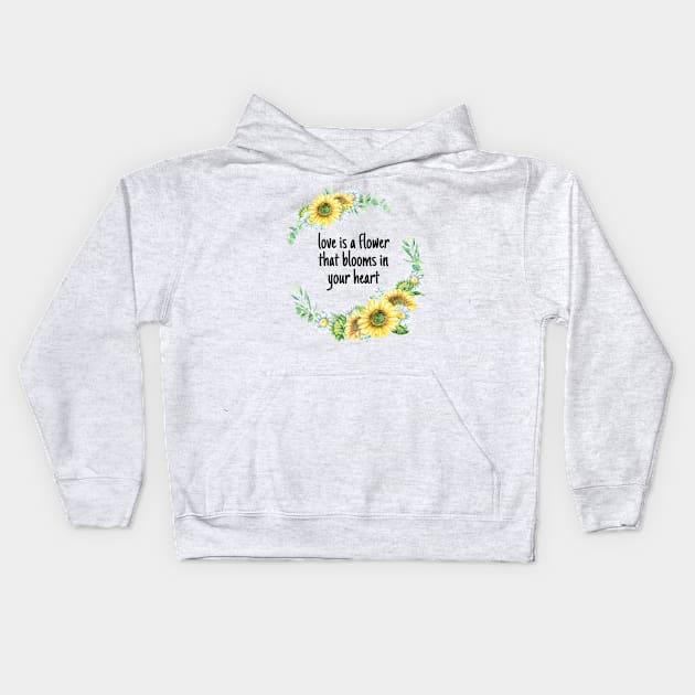 Love is flowers Kids Hoodie by Ritvik Takkar